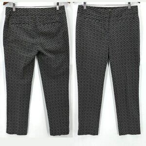 Ann Taylor LOFT - Marisa Pants | Black White Butterfly Print | Size 4 Petite